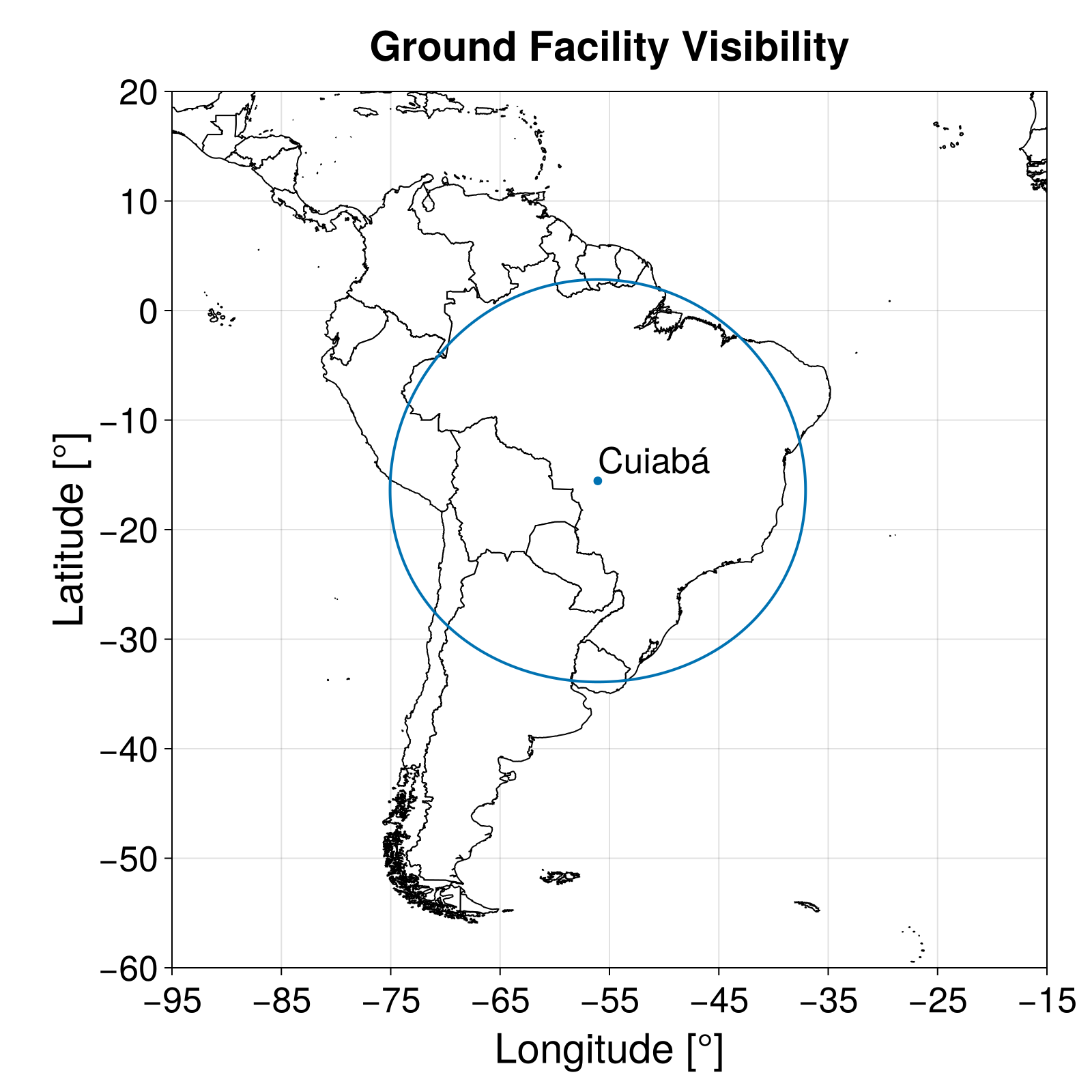 Cuiabá ground facility visibility circle